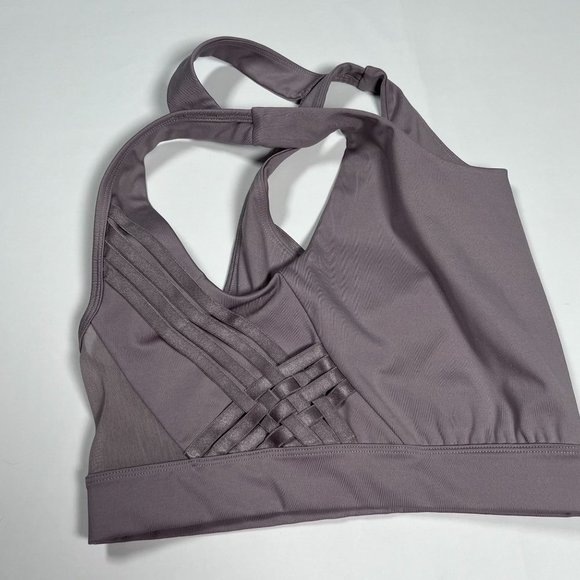 Under Armour Sports Bra Size Small Light Purple Strappy Sides Mesh Back - Picture 7 of 10
